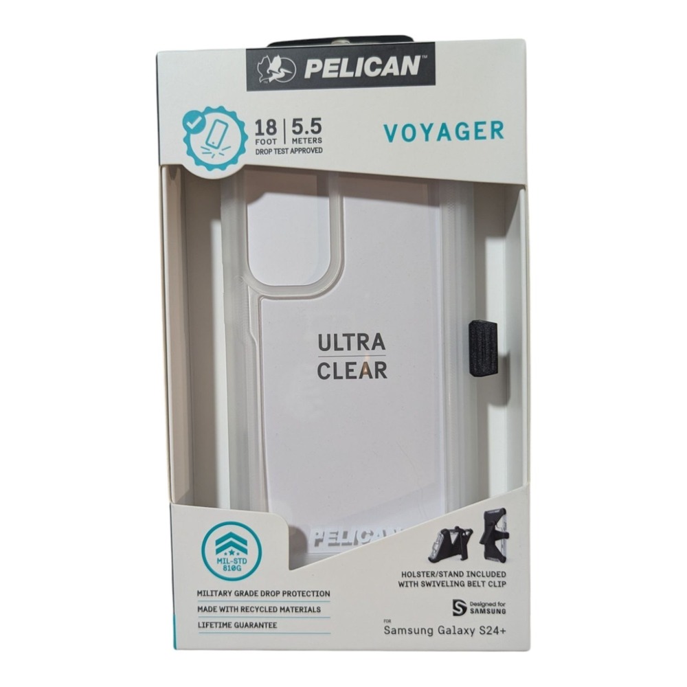 K8. Pelican Voyager Holster‎ Case For Samsung Galaxy S24+ - Clear